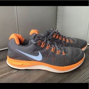 NIKE Lunarglide 4 Women Size 9.5 Orange/Gray/Blue